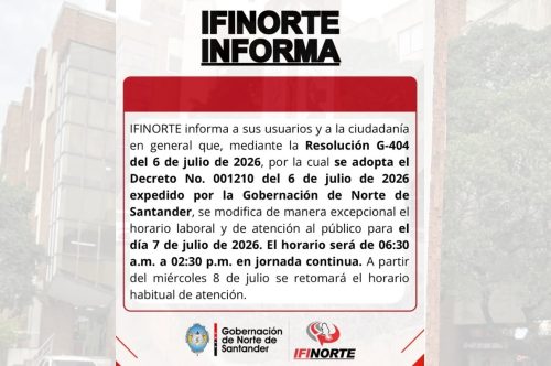 MODIFICACIÓN TEMPORAL DEL HORARIO DE ATENCIÓN